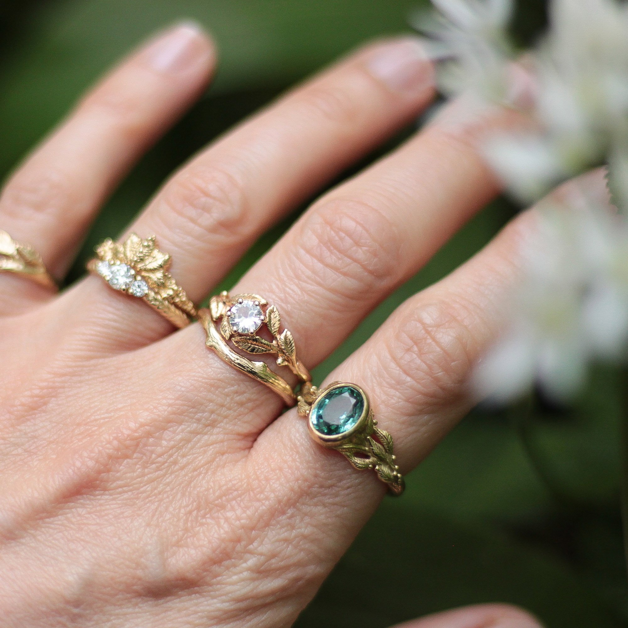 nature inspired engagement ring