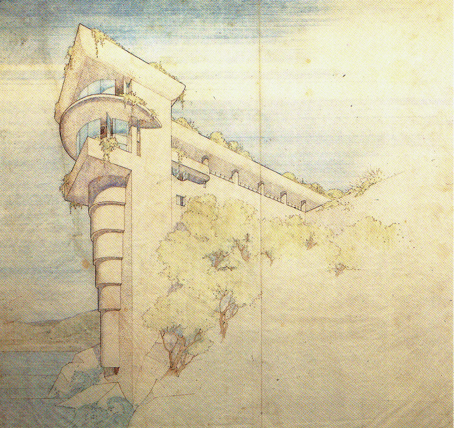 Morris House - Unbuilt - Sketch by Frank Lloyd Wright