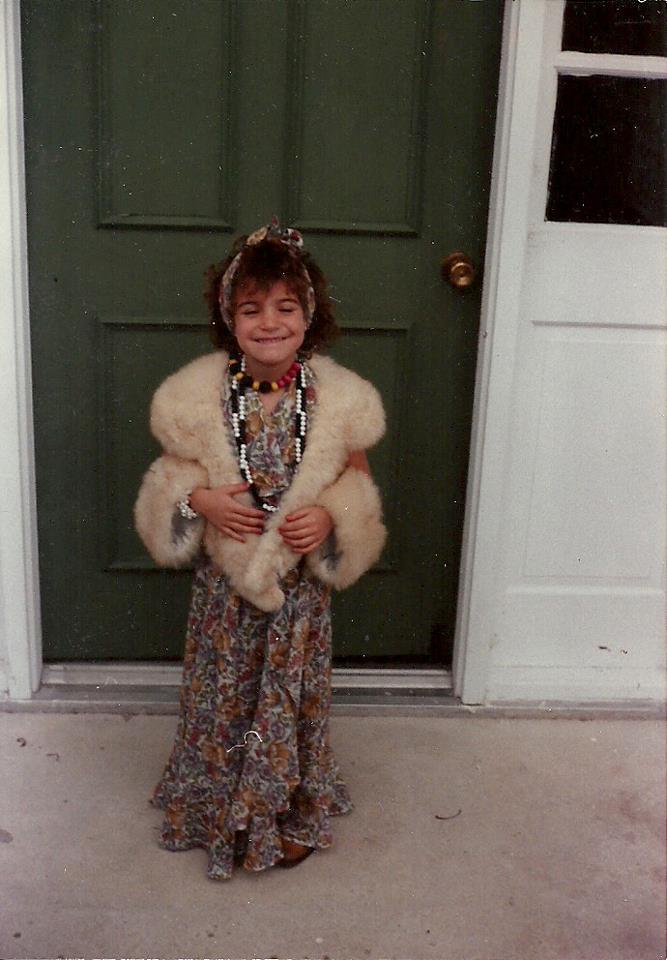 Me, circa 1985, raiding my grandma's closet.