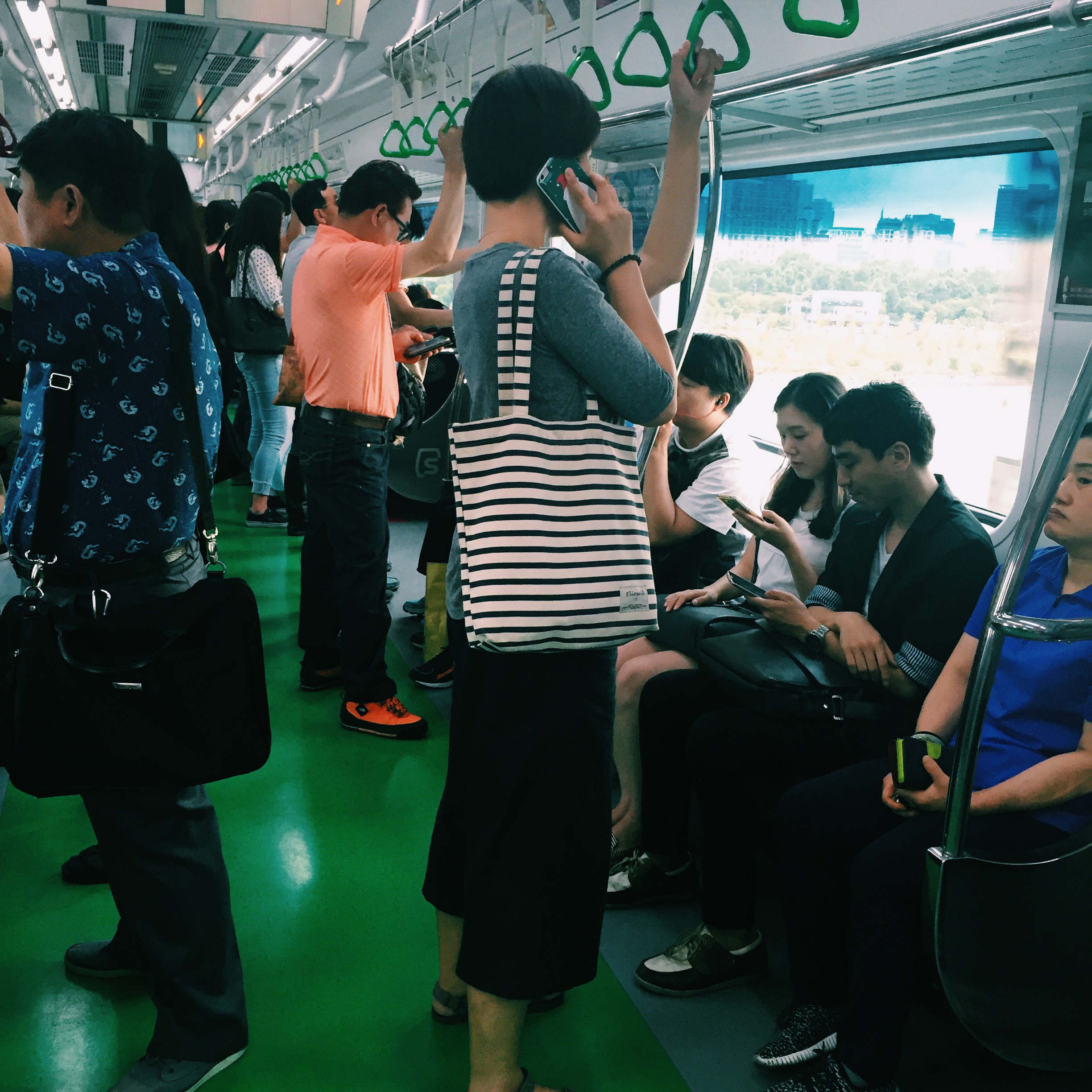 The green (and very clean) Seoul subway system.