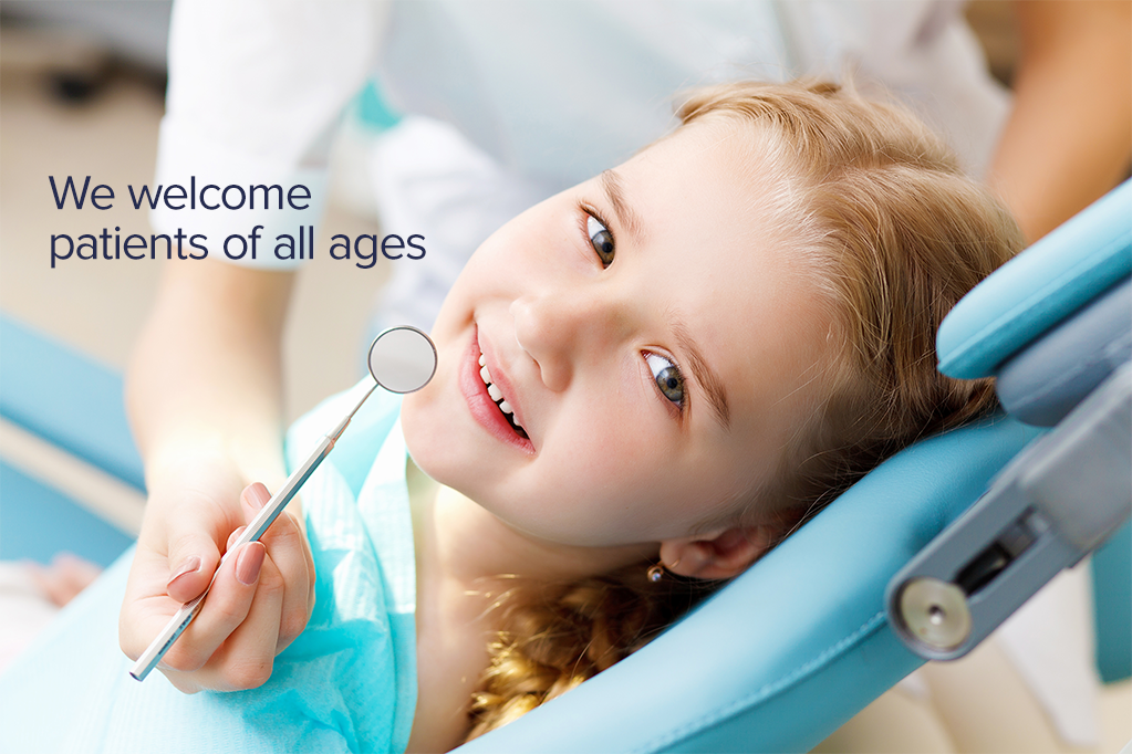 Young girl at a teeth cleaning