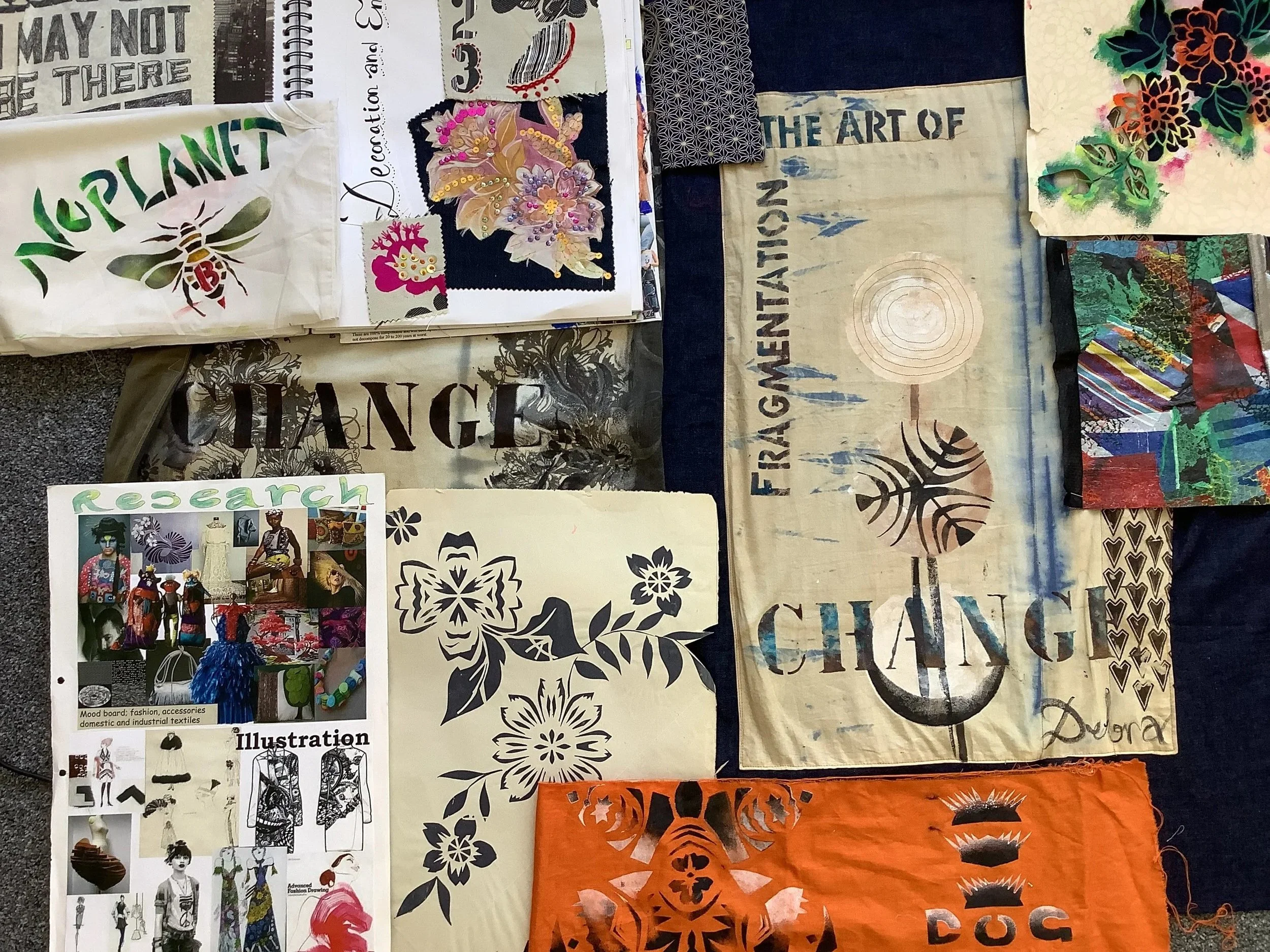 Collage of printed textiles for Hotel Elephant's Art & Design Saturday club.jpg