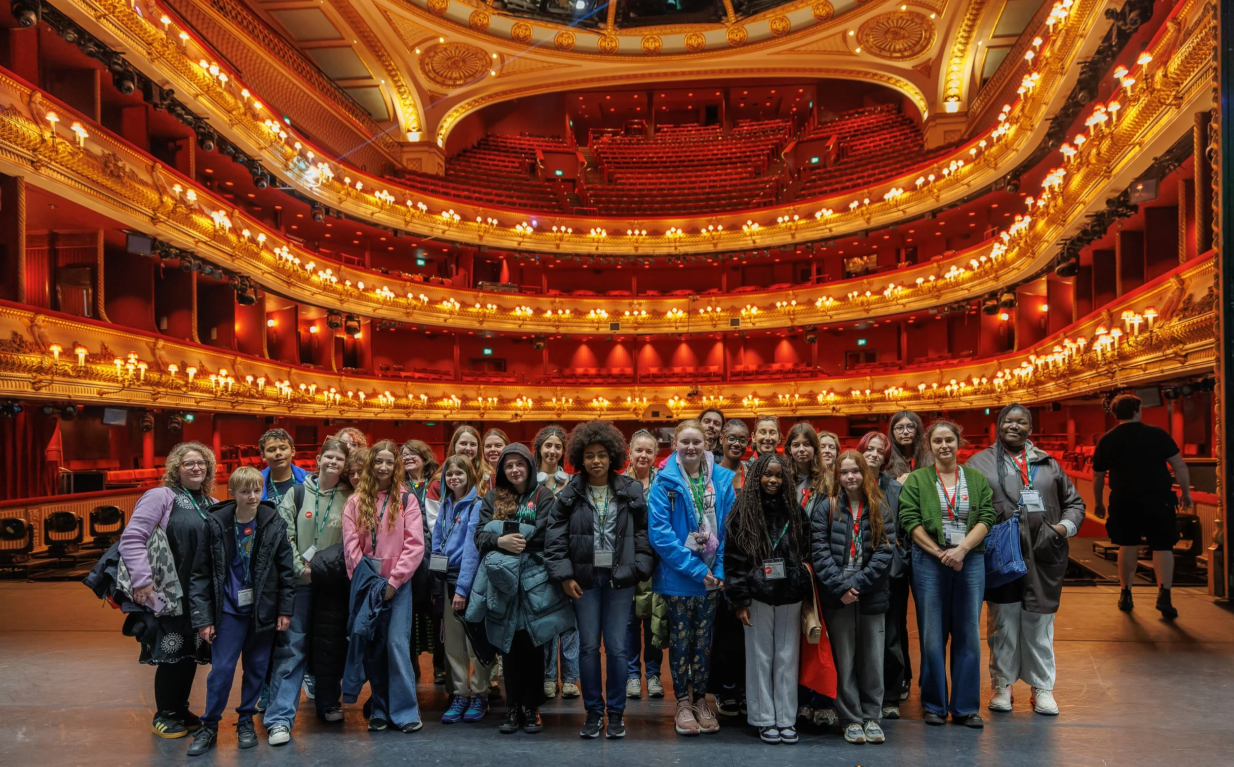 Group shot with another club at _The Masterclass_ at the Royal Ballet & Opera House. Hotel Elephant Art & Design Saturday Club 2025_26. © National Saturday Club & Royal Opera House.jpg