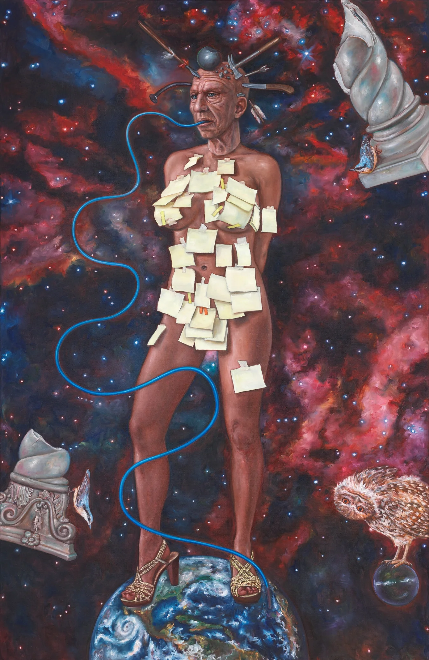 Allegorie des Aufsaugen & Vergessens von Welt , 2014, Oil on linen, 200 x 130 cm