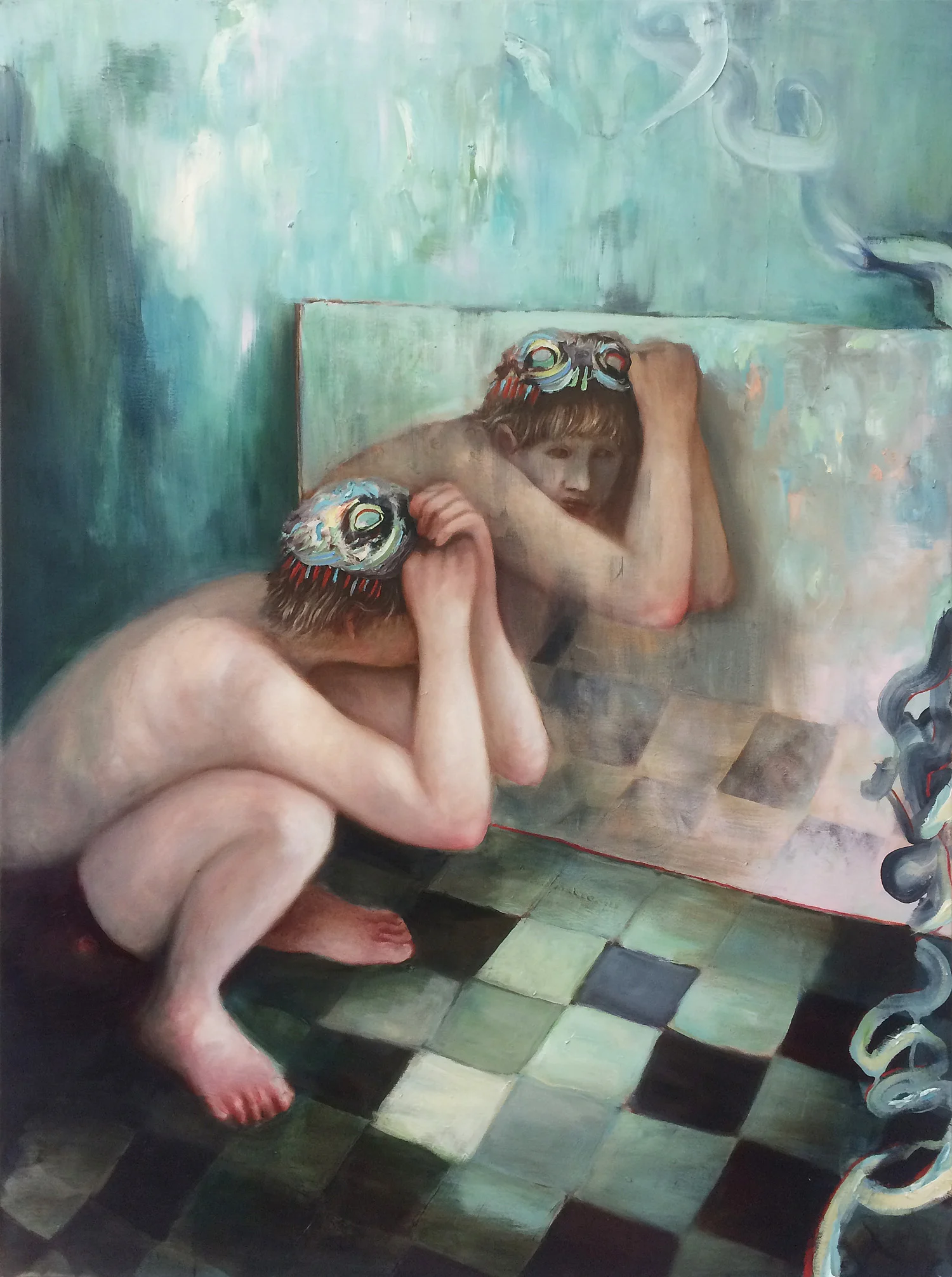 Spegeldjur , 2016-2017, oil on canvas, 120 x 90 cm