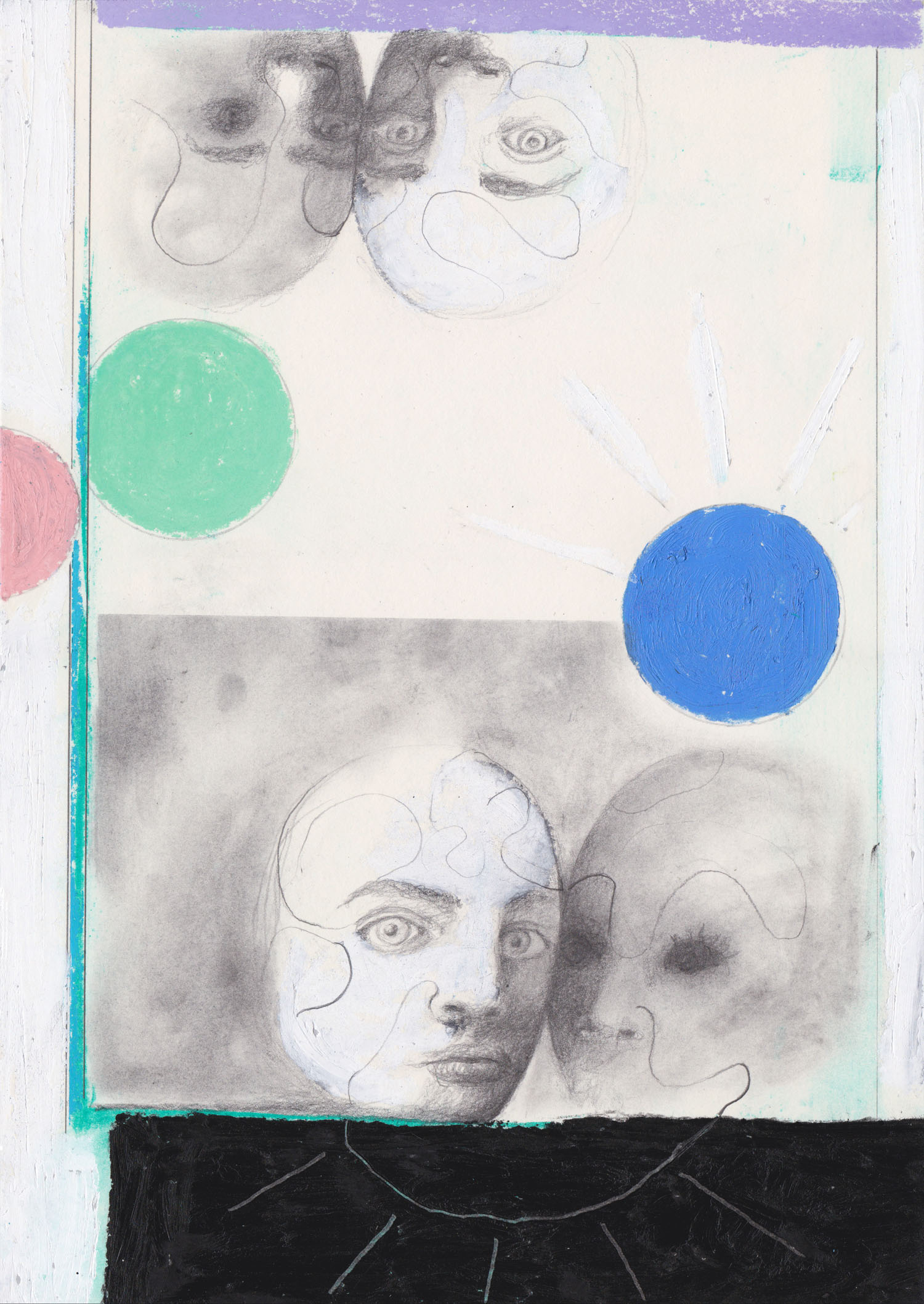 Rymd , 2017, graphite and oil pastel on paper, 42 x 29.7 cm