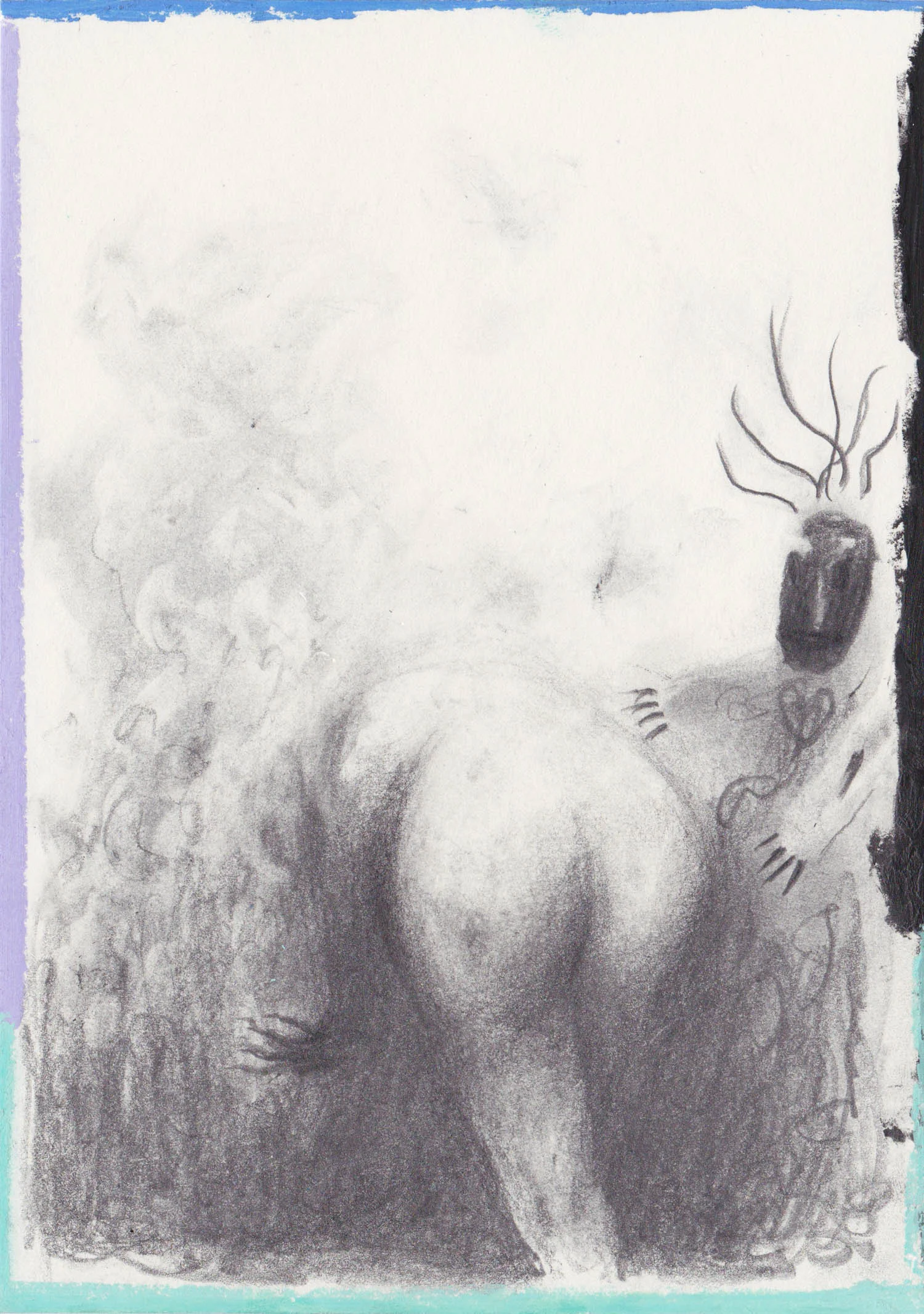 Imp , 2017, graphite and oil pastel on paper, 21 x 14.8 cm