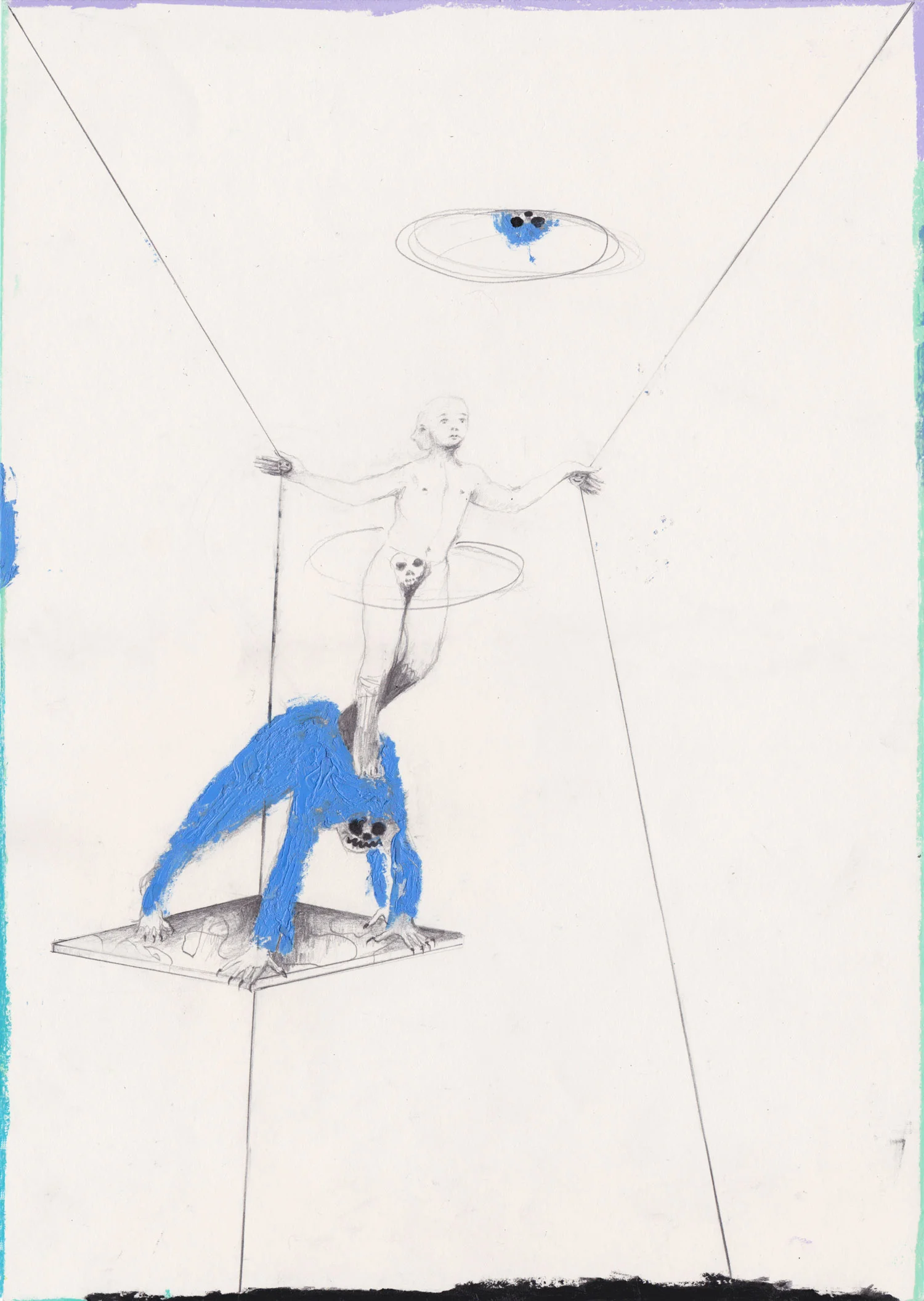Balance , 2017, graphite and oil pastel on paper, 42 x 29.7 cm