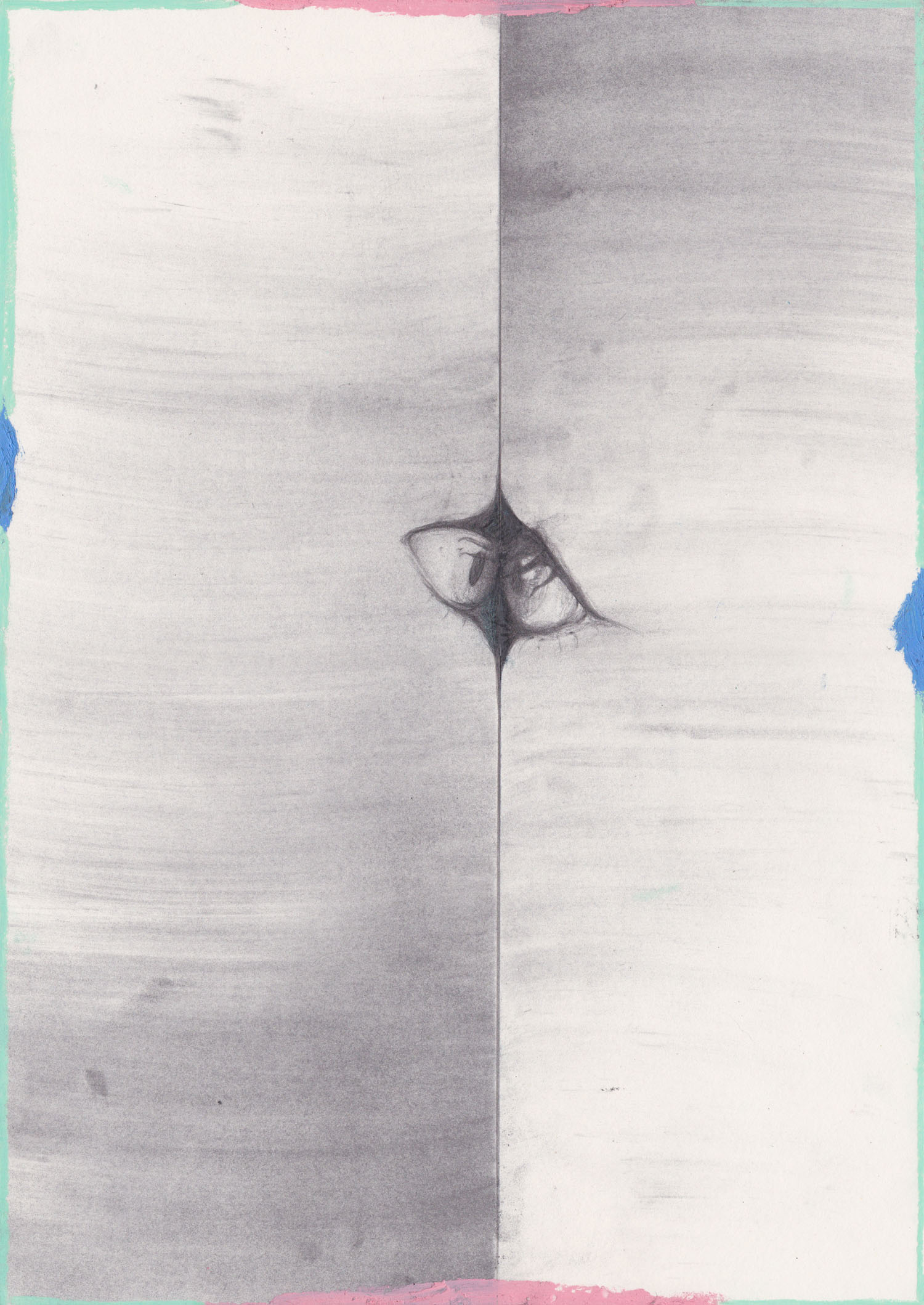 New Room , 2017, graphite and oil pastel on paper, 42 x 29.7 cm