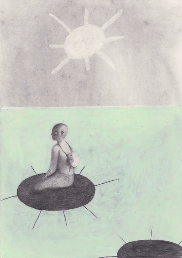 Shadow of a shadow , 2017, Graphite and soft pastel on paper, 42 x 29.7 cm