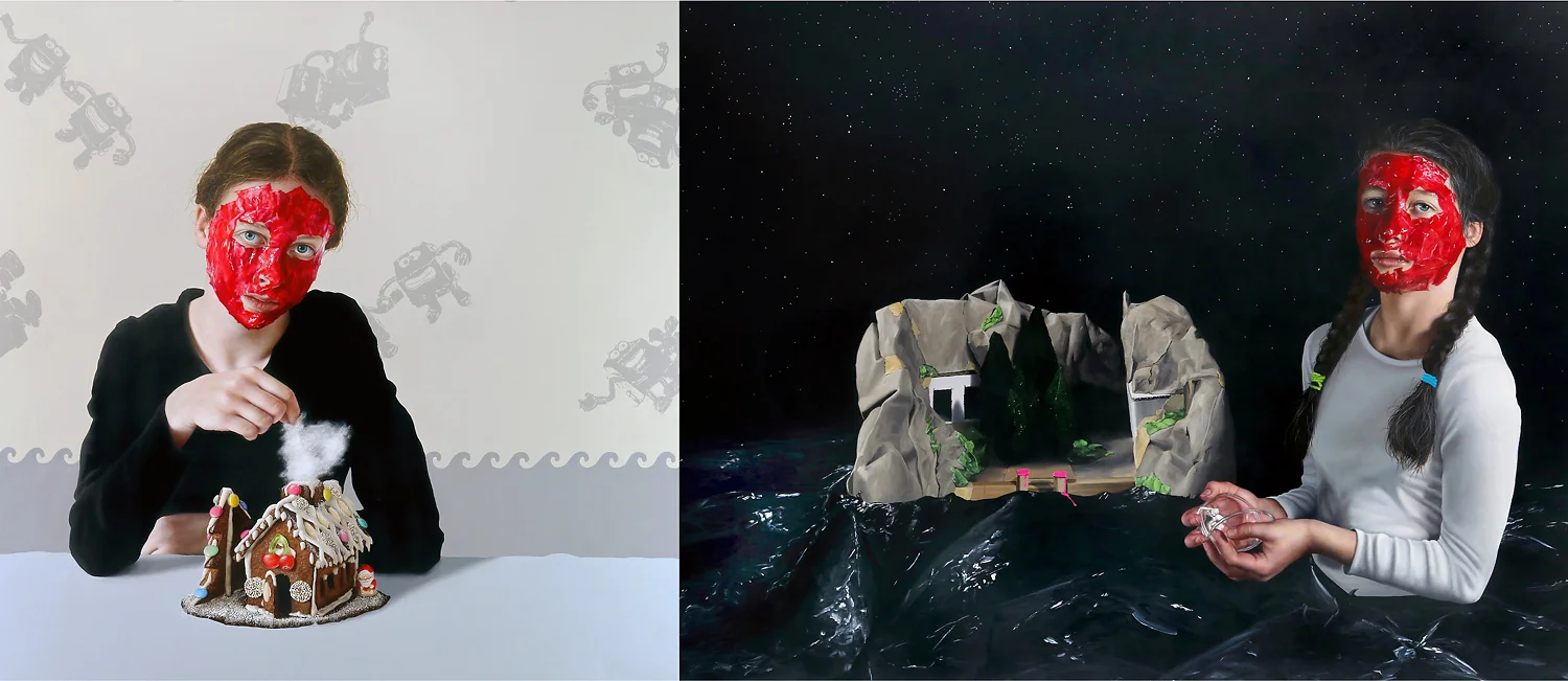 The Unencumbered Self, In Through The Out Door , 2018, Acrylic on canvas, 130 x 300 cm
