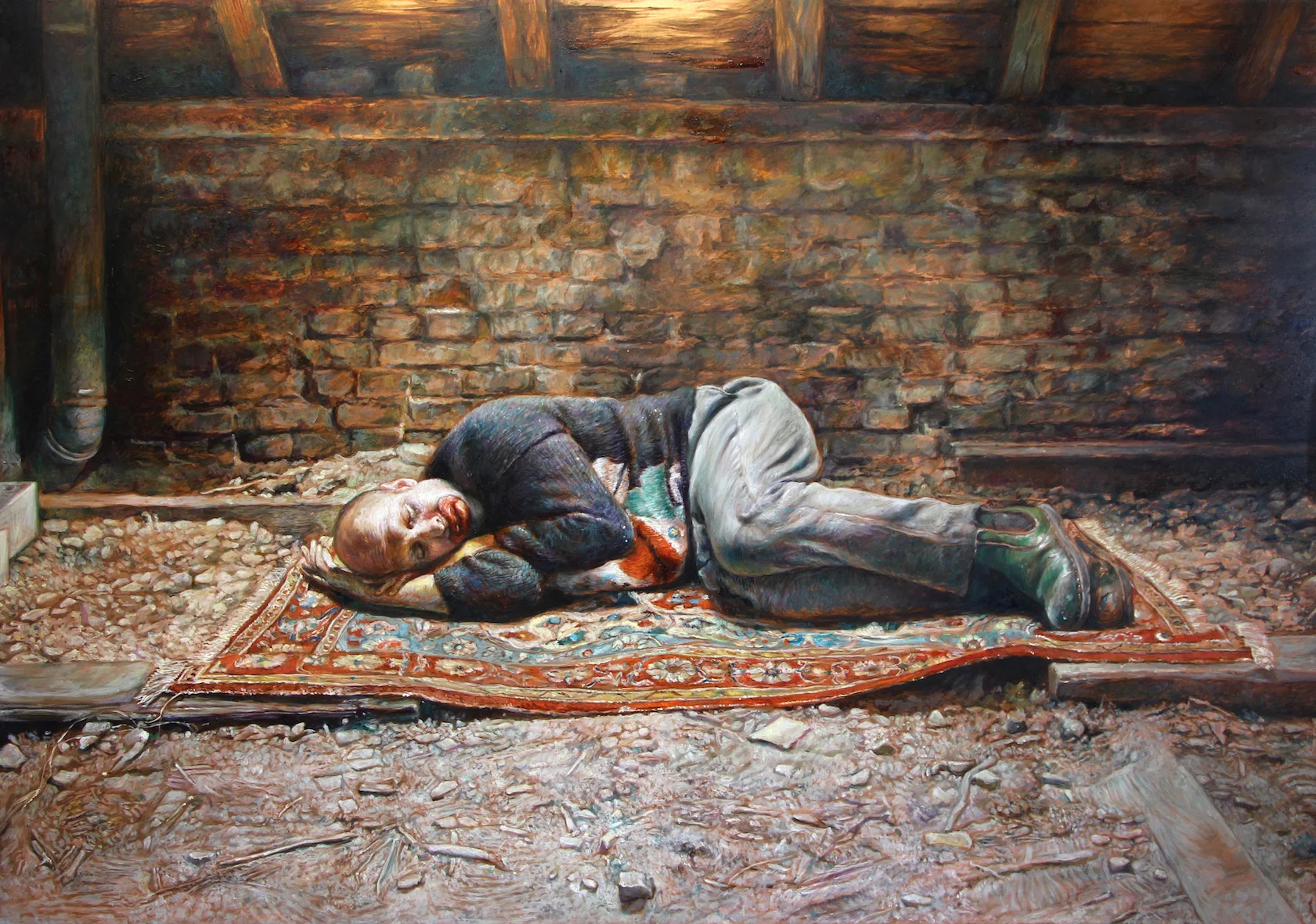 Embryon , 2017-2018, Oil on copper , 35 x 50 cm