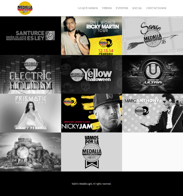 MedallaLight.com Eventos Section