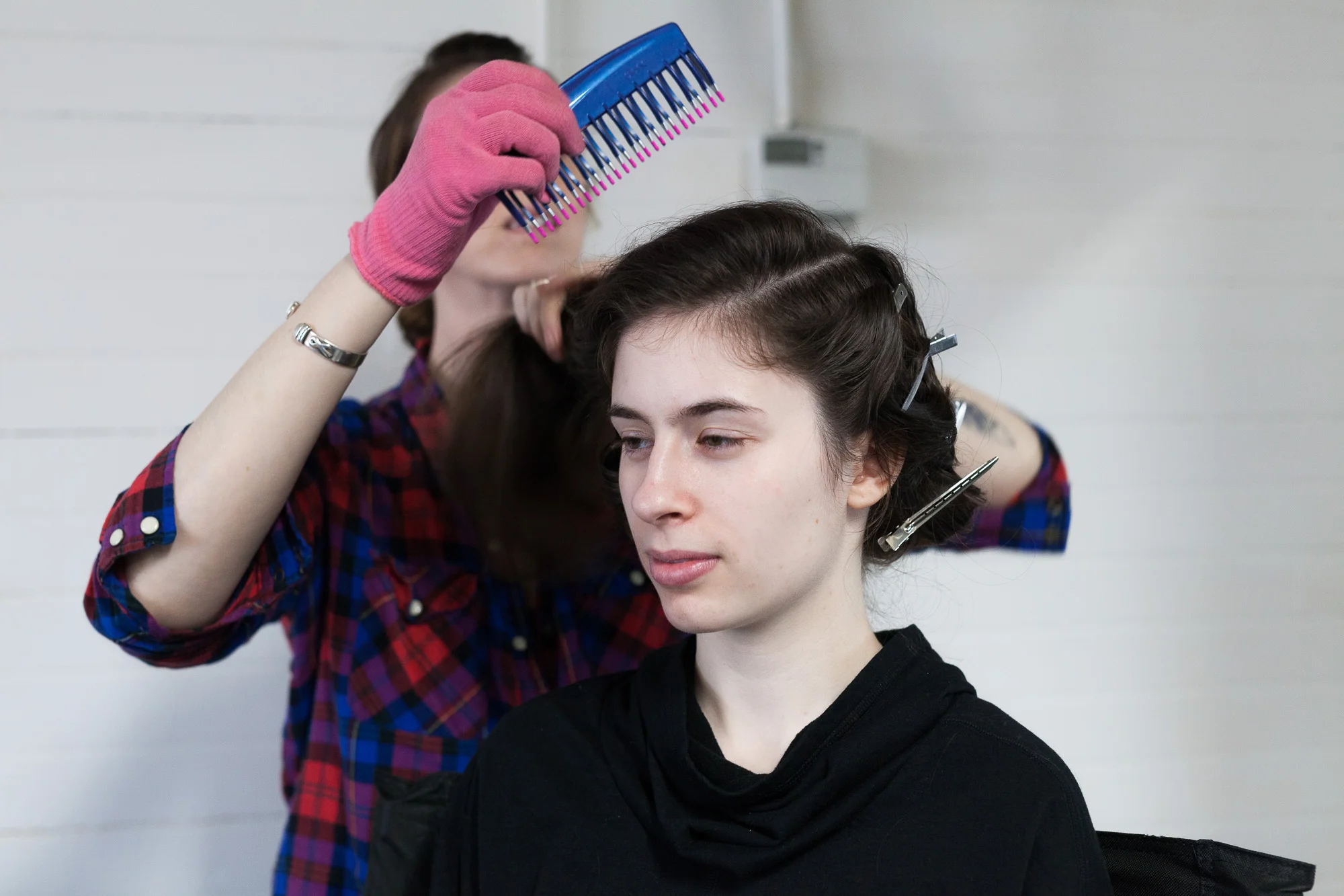 Kayla getting into character with Shannon
