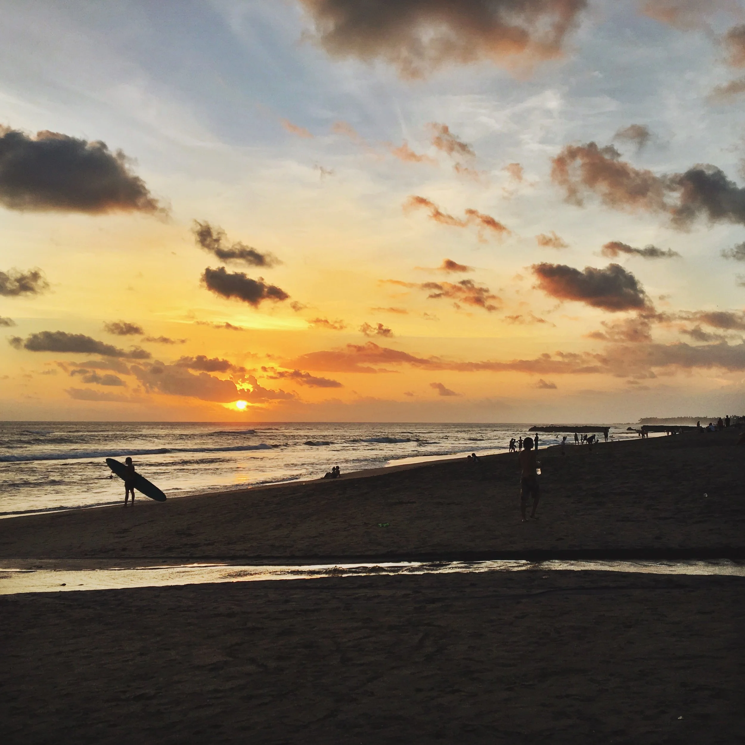 Sunsets + waves in Canggu.