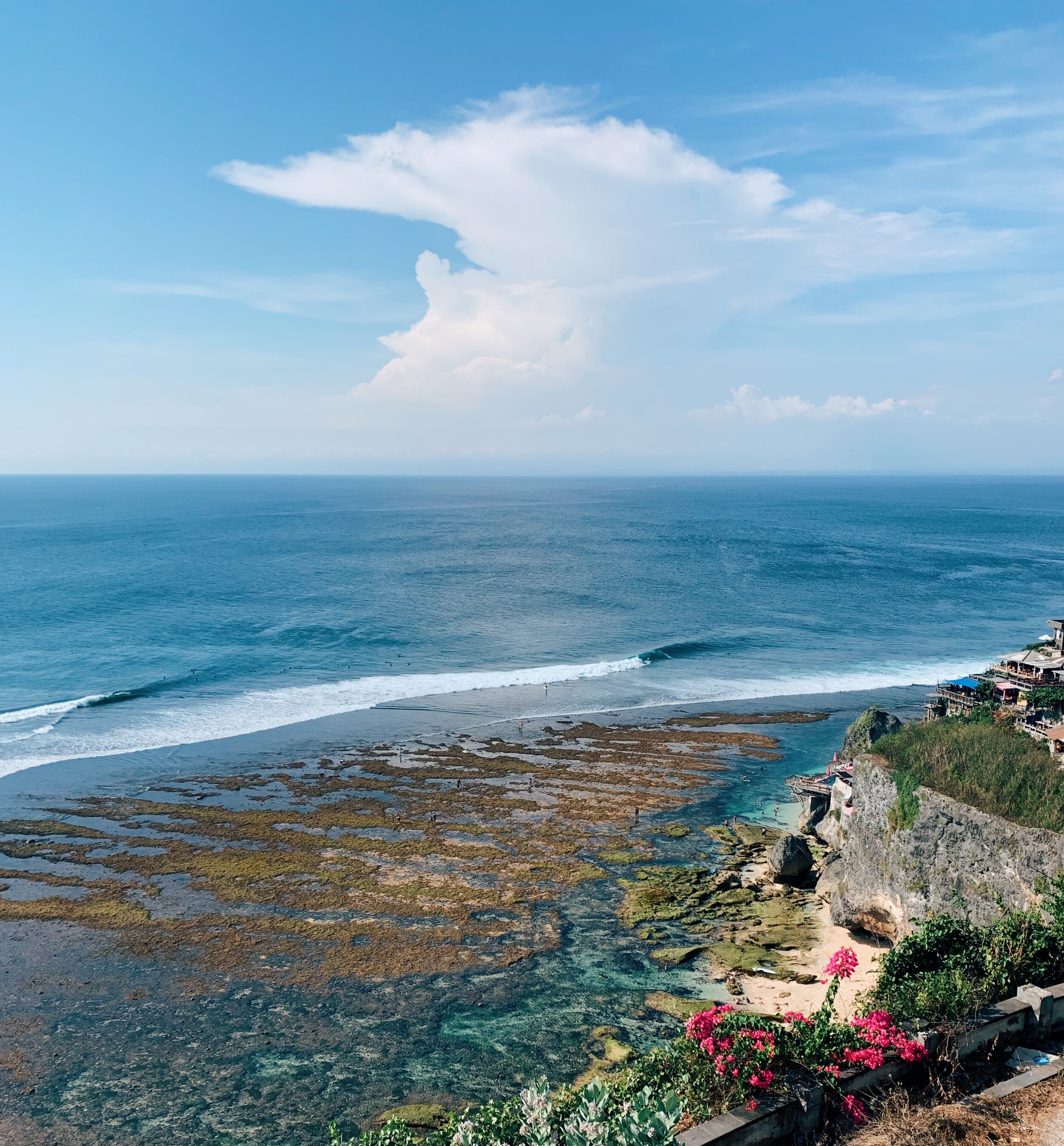  The infamous wave, reef, and cliff. Uluwatu, Bali. 