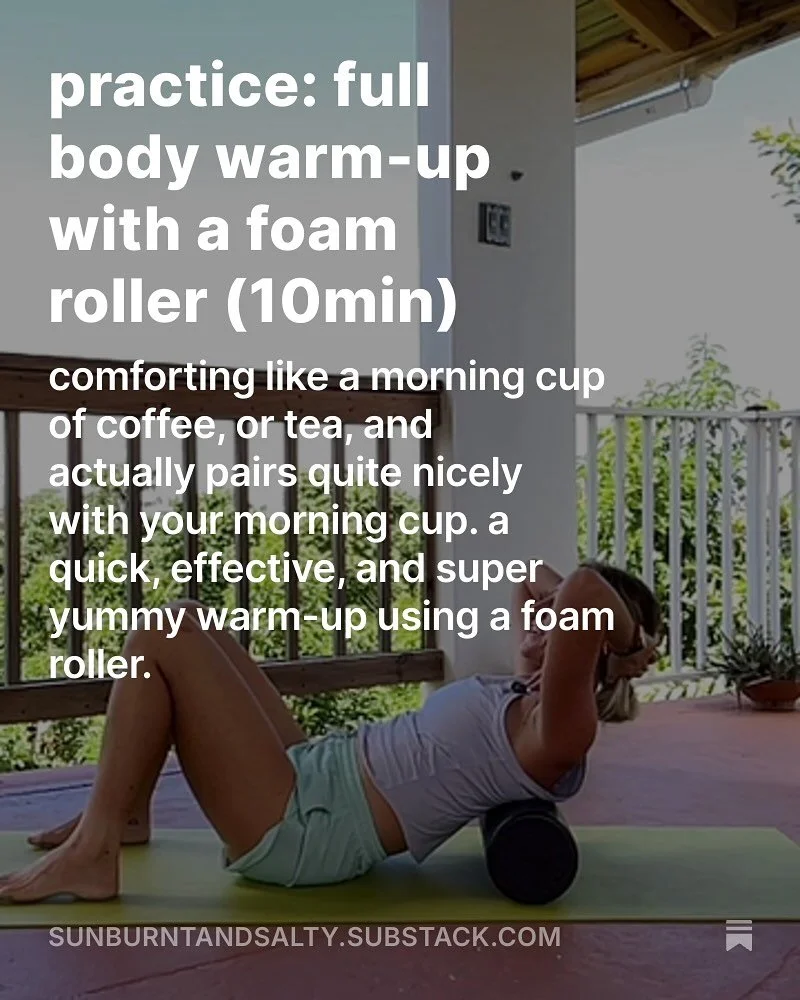 Most days, this foam roller routine is my go-to ☀️ Especially when I wake up feeling tired or sore, or whenever I step onto my mat slightly frazzled and unsure of what it is I&rsquo;m feeling or what it is I need, this sequence is often what I turn t