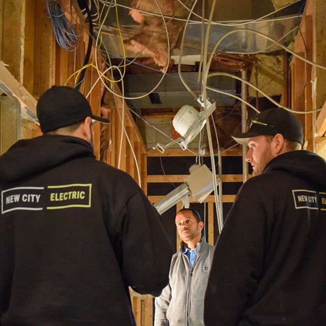 If walls could talk. This 60+ year old office space - now a new wellness clinic - was a tangled mess of wires when we walked in. It was a little overwhelming at first, but once we removed all of the old wires, we could start fresh. Swipe for before +