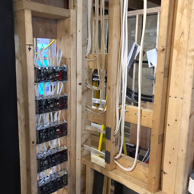 We&rsquo;ve set up wiring for Control4 automation for the main floor and exterior lights, all hidden inside a closet. We also installed the second floor sub-panel and automated lighting for the master bedroom and hallway. Next up is @audiooneca.