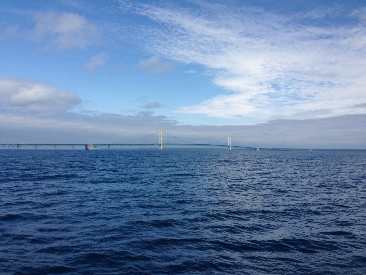 A view of the bridge that connects the lower and upper Michigan peninsulas.