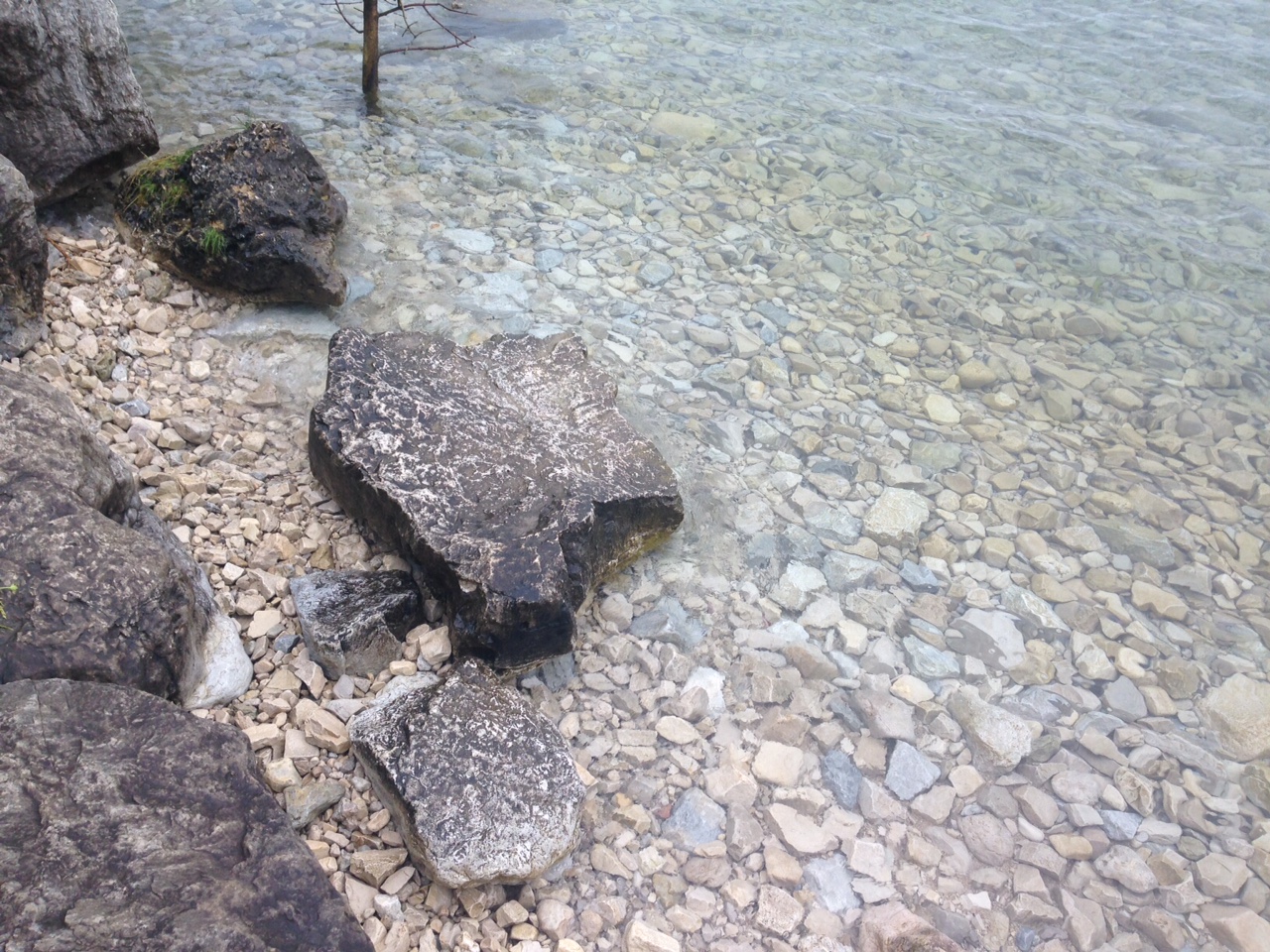 Amazingly clear and "see straight to the bottom" water. I love this view of the rocks beneath the surface.