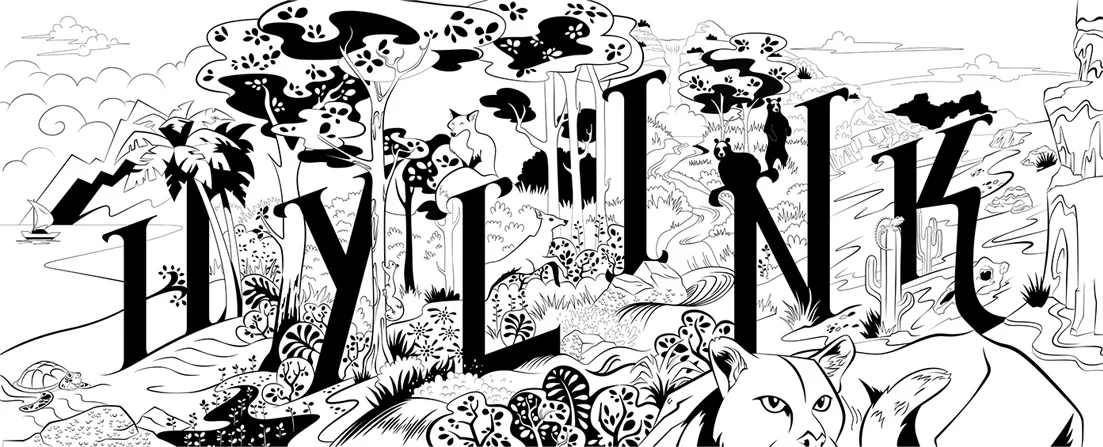 Wall Mural 1 of 3. Created for Hylink Digital Solutions' international offices in Santa Monica, CA