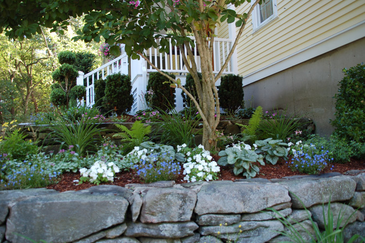 Landscaping, Wall and Planter bed in Westford