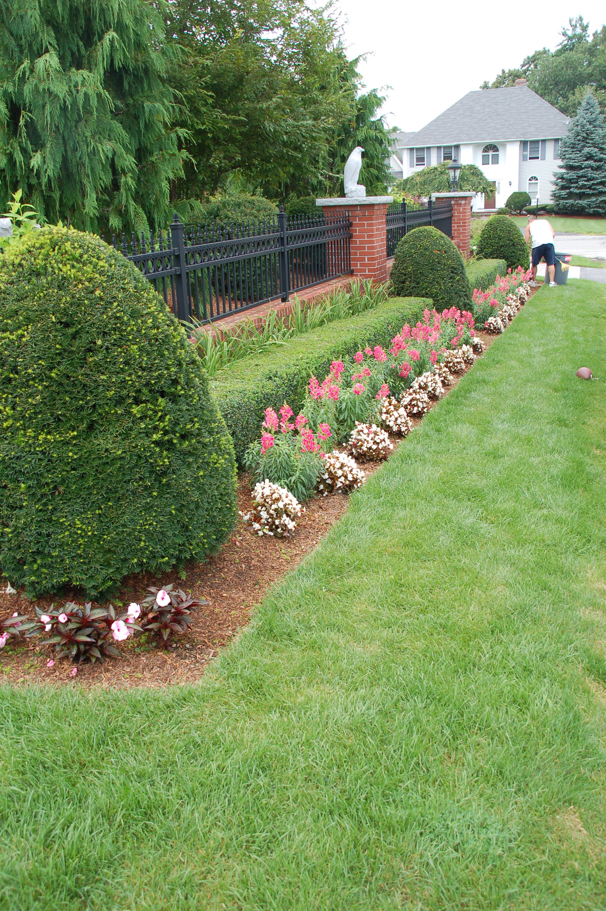 Brick Wall, Planter Bed, Lawn in Andover