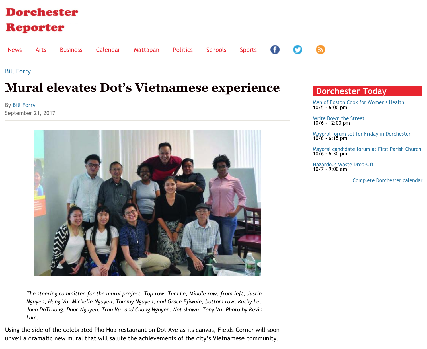 From the Dorchester Reporter article