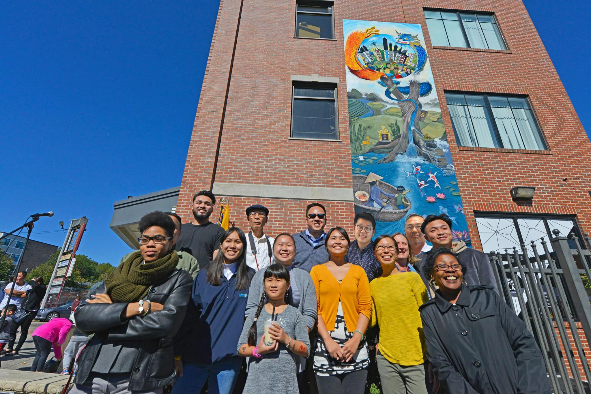 Till so, the team would like to thank everyone who got involve to help make this mural happen. Top row; left to right: Tony, Cuong, Tam, "Duoc", "Hung" (Names in quotes, are people who weren't originally in the picture) Middle row; left to right: Tommy, Joan, Tran, Kim, Susan, Justin. Bottom row; left to right: Grace, Kimberly, Michelle.