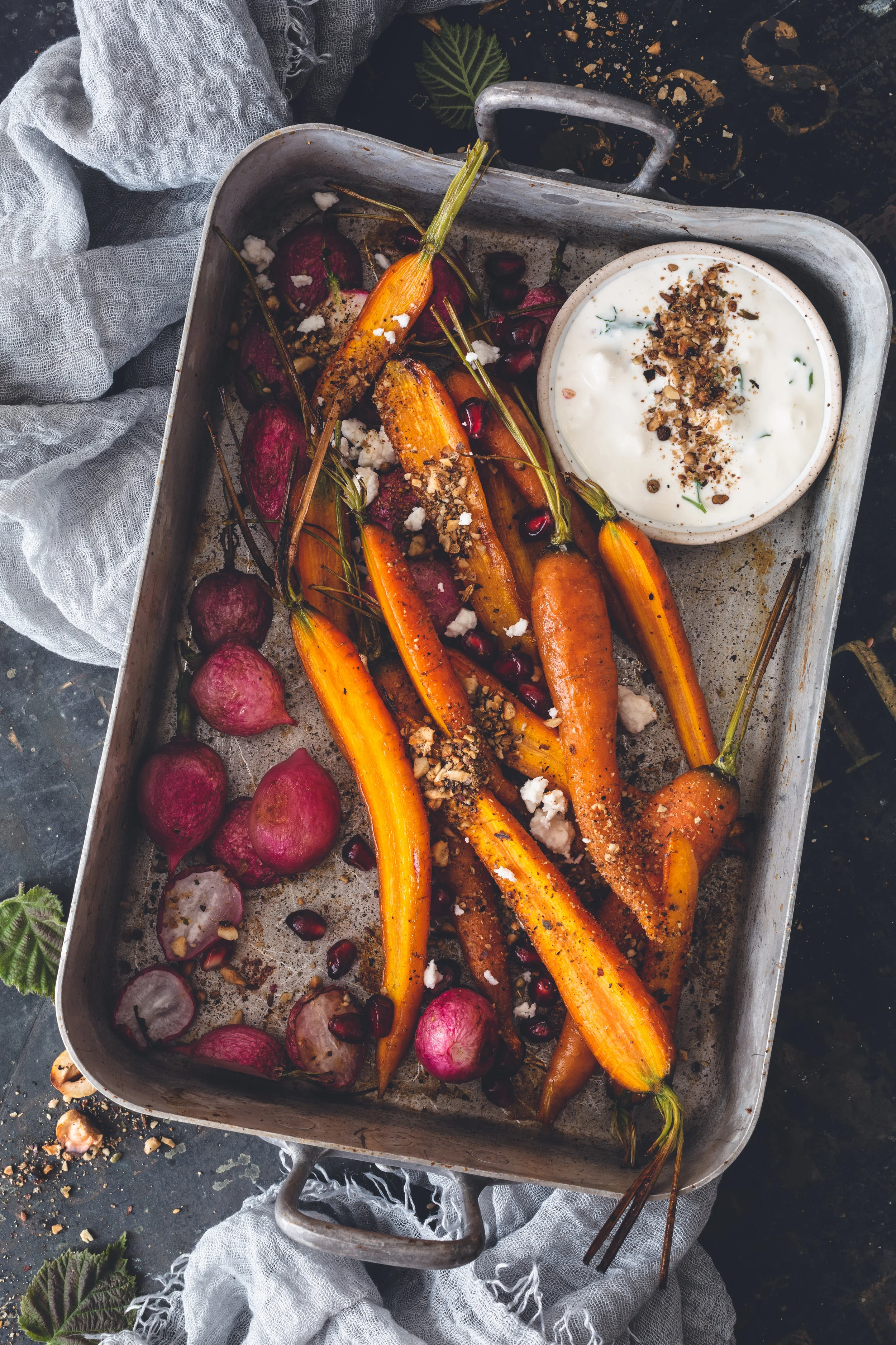 Turmeric Honey Roasted Carrots &amp; Radishes