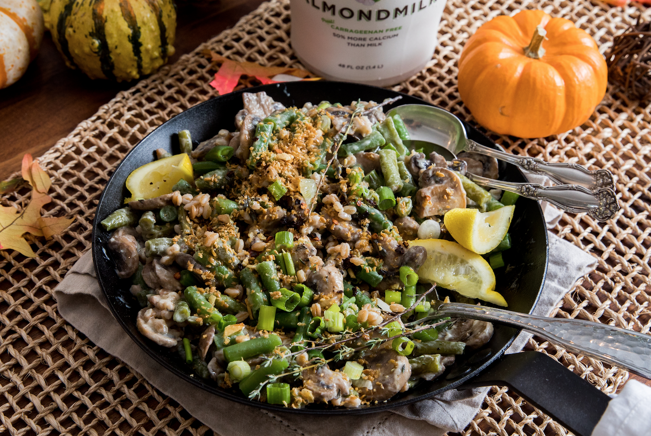 Green Bean Skillet Casserole w/ Farro &amp; Mushrooms