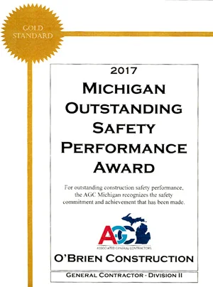 ASSOCIATED GENERAL CONTRACTORS OUTSTANDING SAFETY PERFORMANCE AWARD - since 1997