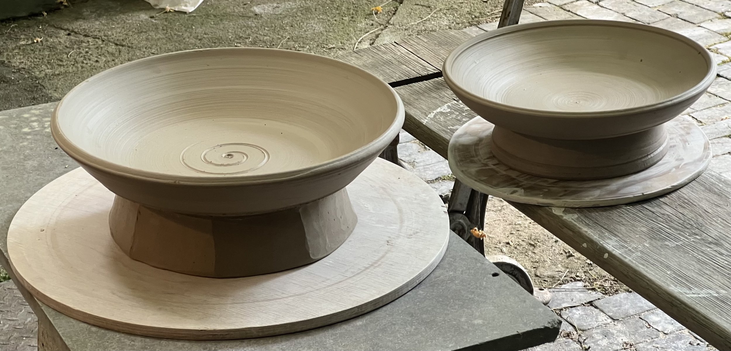 bird baths… 14’ across… raw clay