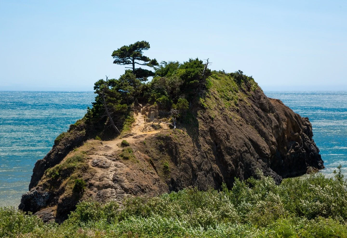 Driving up the Oregon coastline I was smitten with the dream of climbing up one of these formations, with fortune I found one with a trail!