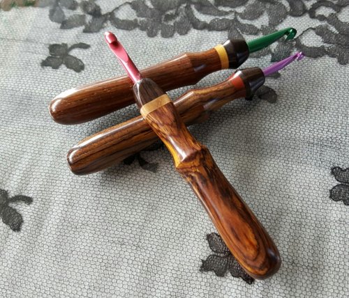  Hand turned crochet hook handles - by Dave Staheli 