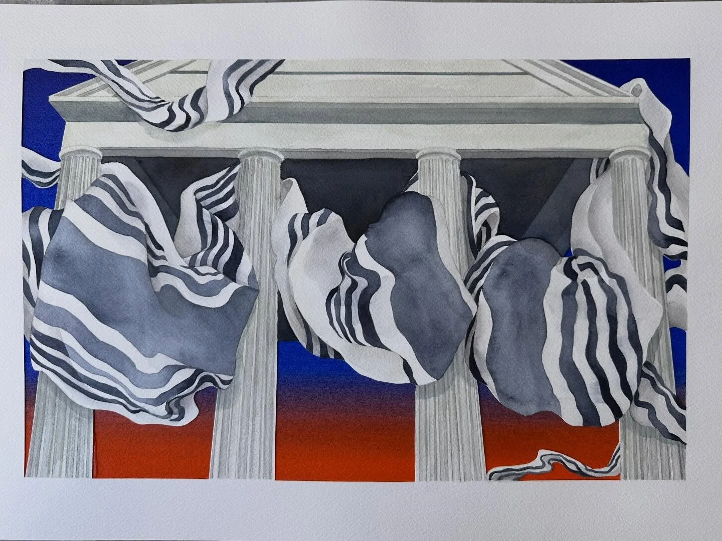 I am pleased to announce that my painting &ldquo;Unwind&rdquo; is an upcoming label design for @imagerywinery 😊

The Parthenon structure that resides at their sister winery, @benzigerwinery, is included on all Imagery Winery labels. Swipe to see how