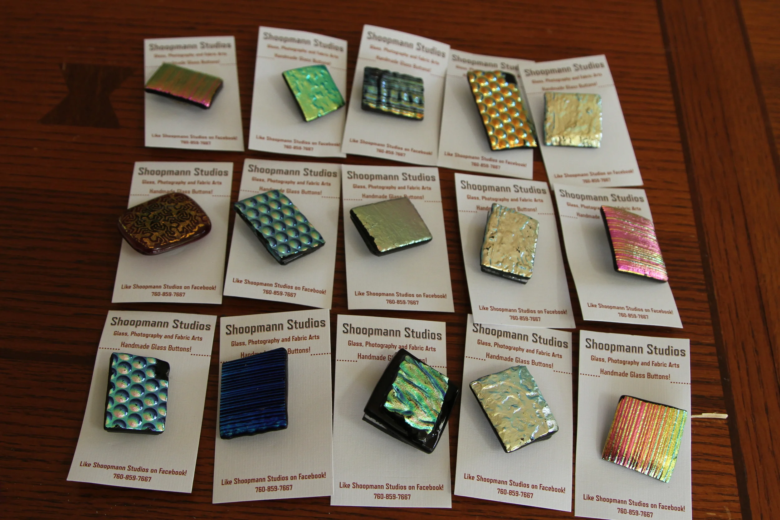 Textured Dichroic Glass Buttons