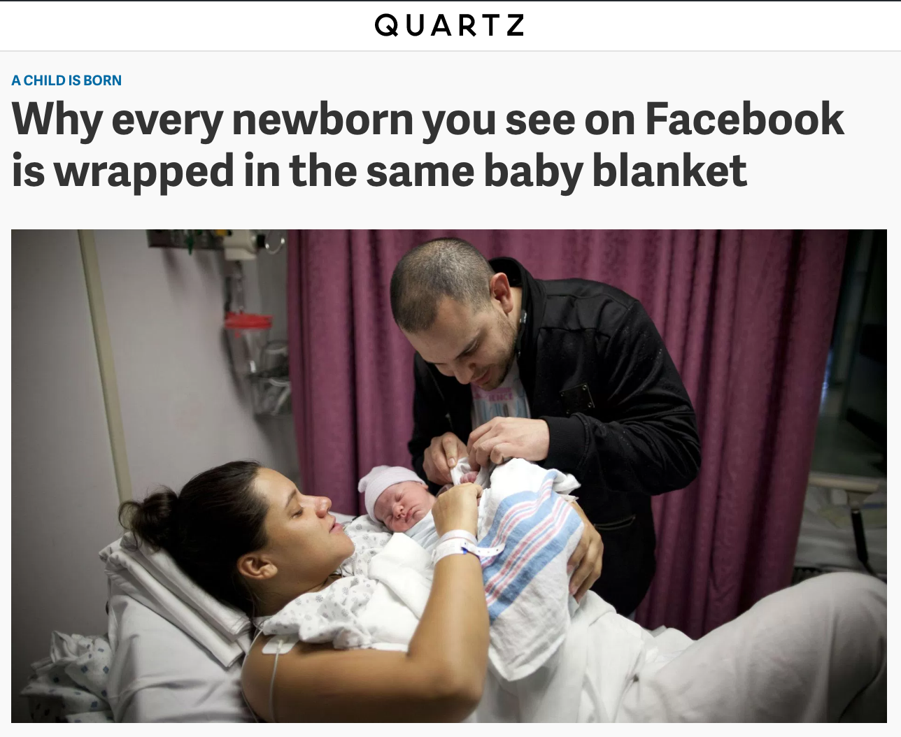 QZ: WHY EVERY NEWBORN IS WRAPPED IN THE SAME RECEIVING BLANKET