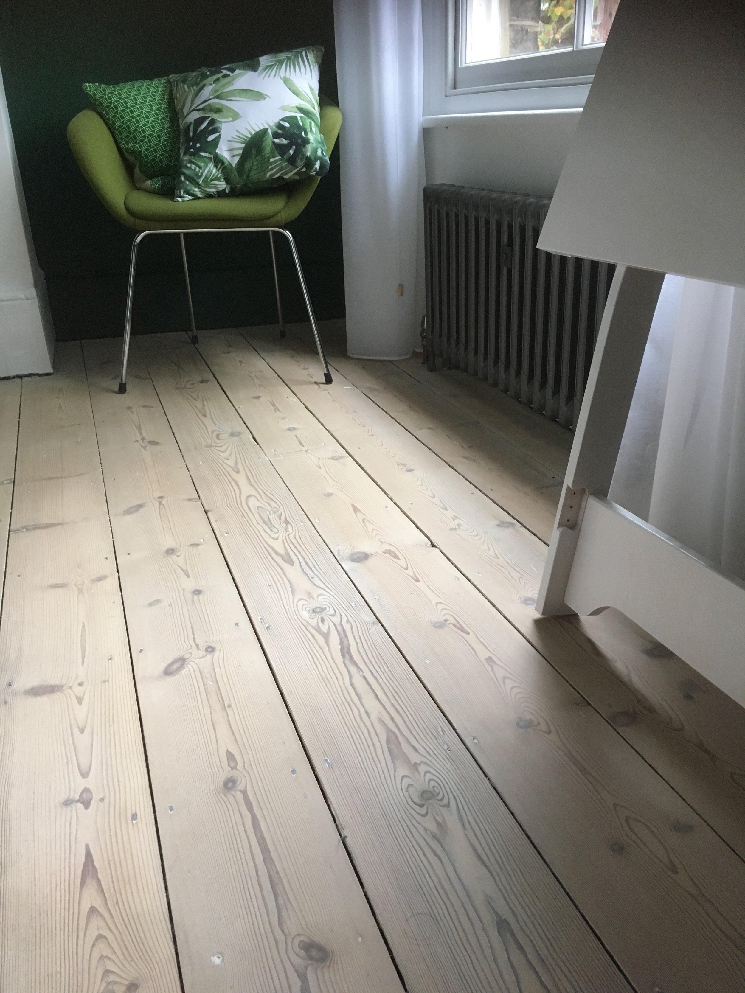 whitened pine floor