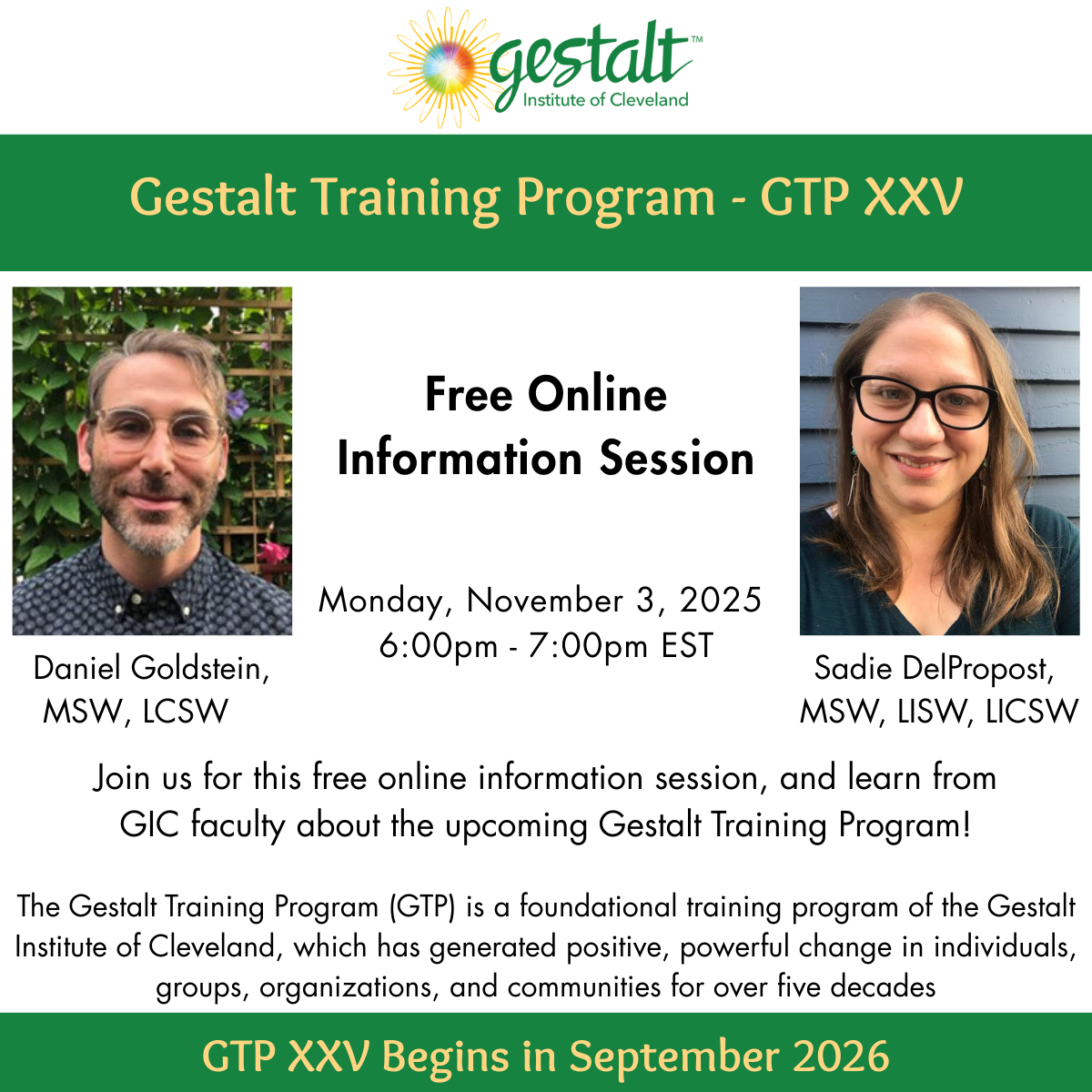FREE Info Session - GTP XXV