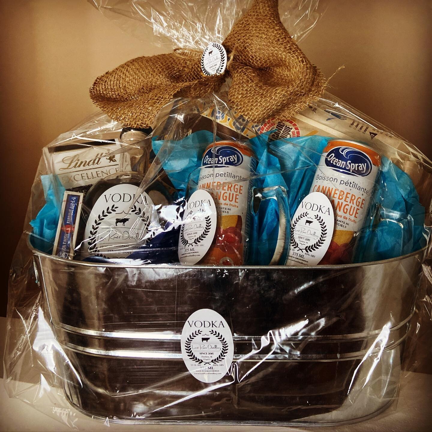 Valentine&rsquo;s Day Gift Baskets! There is still time to order yours! #valentinesdaygifts #saskmadegifts #givethegiftofvodka #lostrivervodka