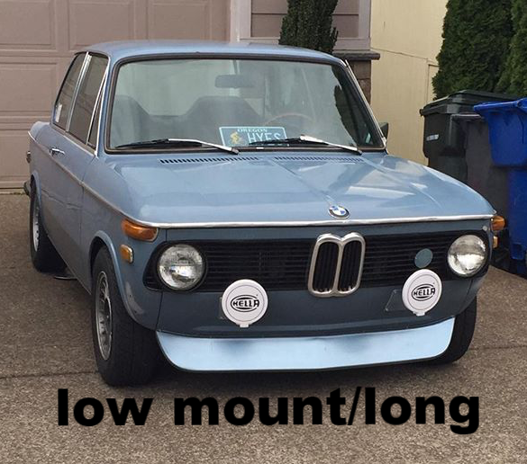 Long, Low mount.