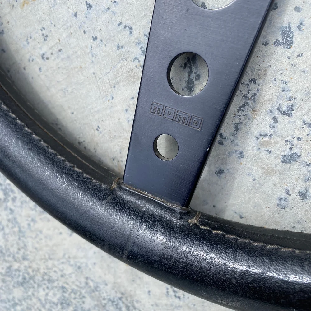 USED 350MM vintage Momo Prototipo leather wheel with black