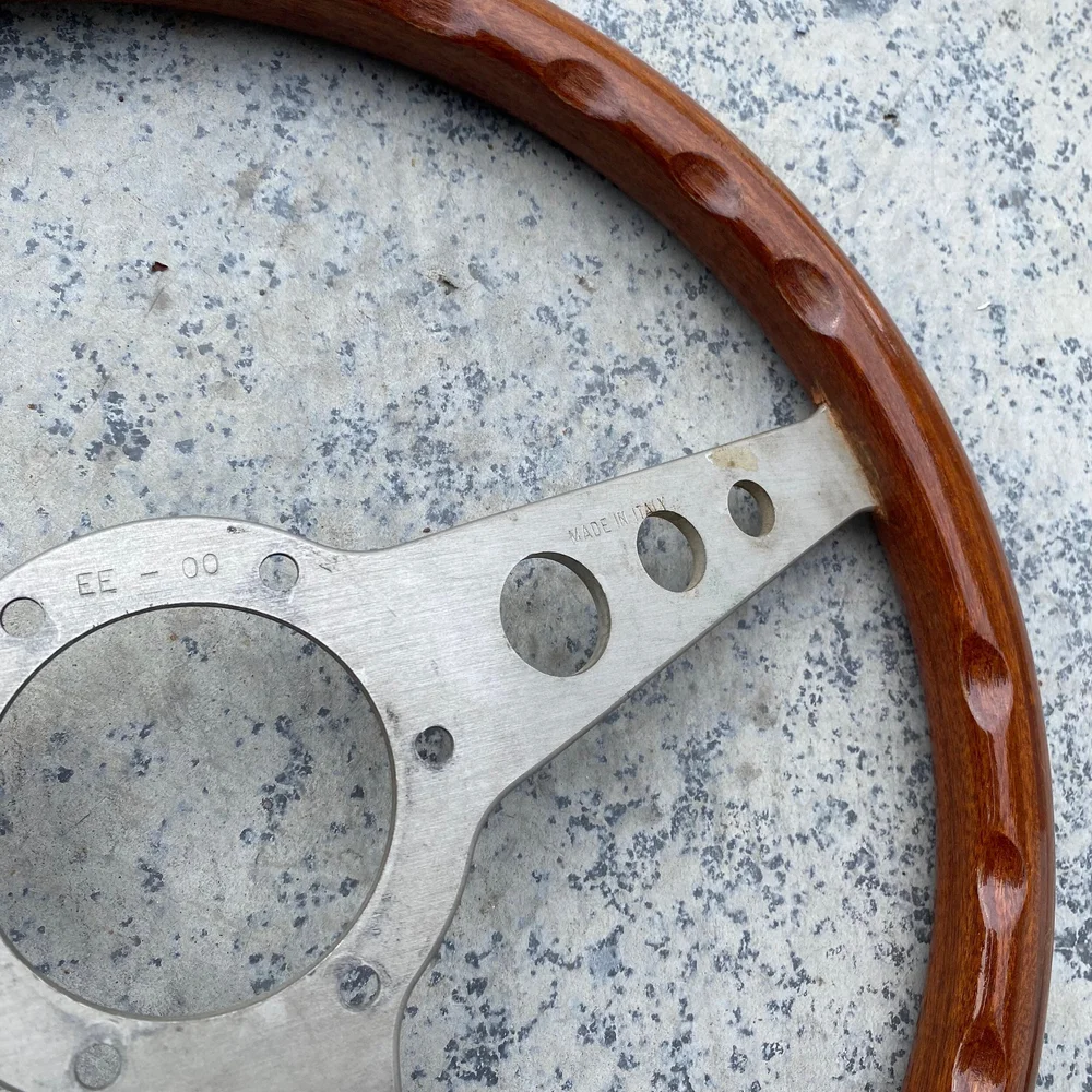 USED 350MM vintage Personal Monza wheel wood with brushed spokes