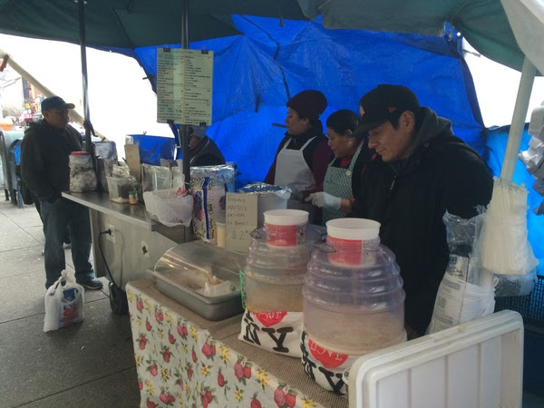East Harlem street vendors selling handmade Mexican food at 117th Street and Third Avenue
