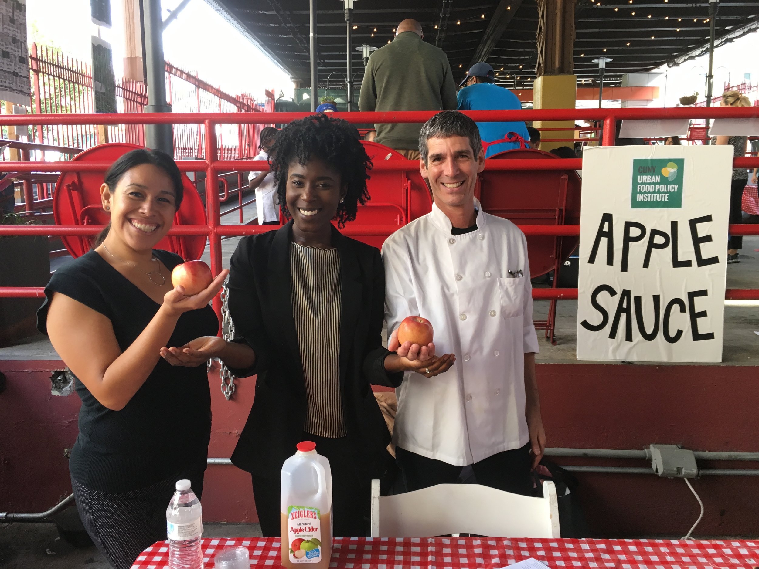 CUNY Urban Food Policy Institute staffers, from left: Sarah Garza, Charita Johnson, and Lorne Feldman