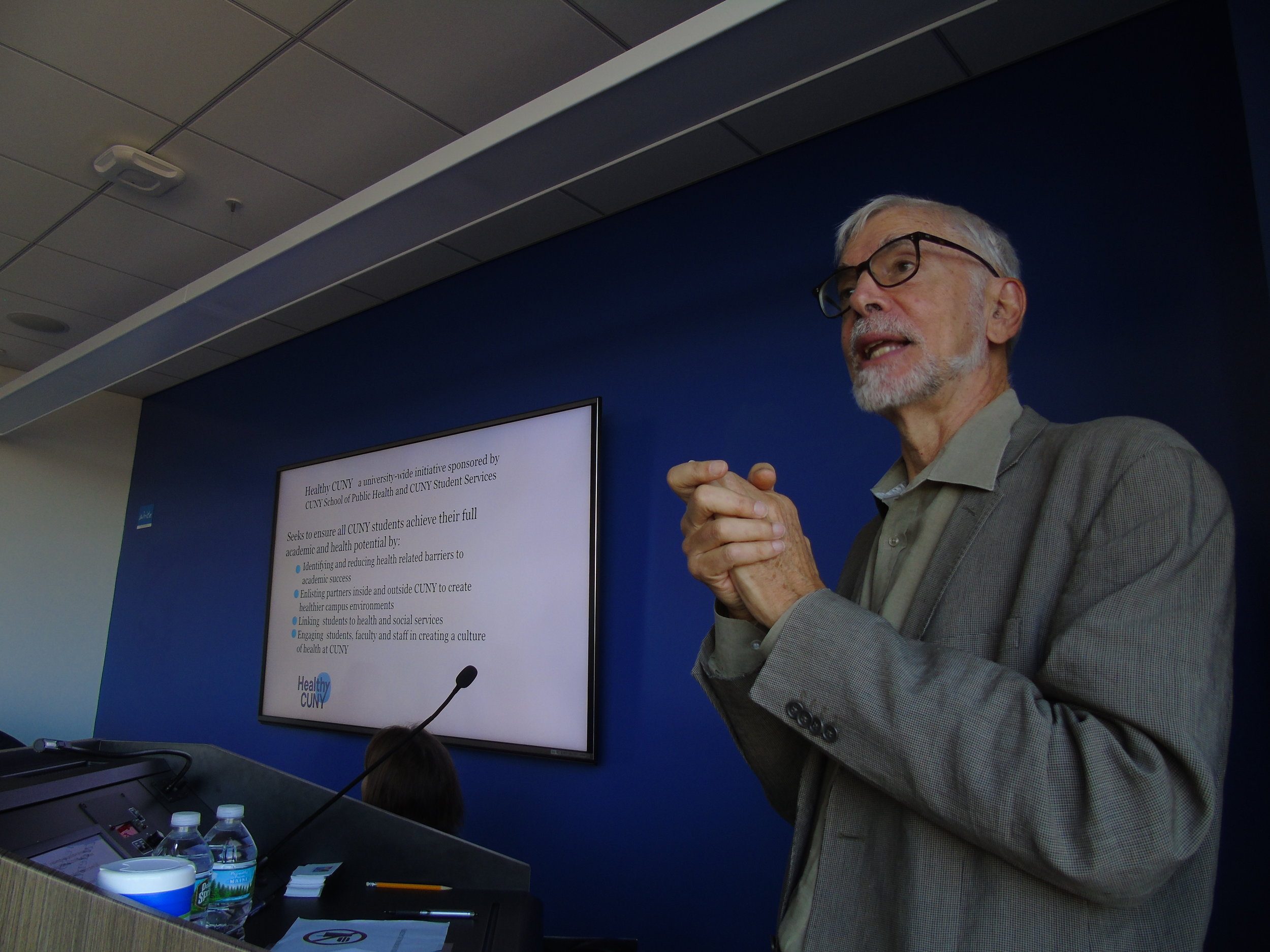 Nicholas Fredeunberg presents an overview on the scope and severity of health issues affecting CUNY students, including food insecurity. 