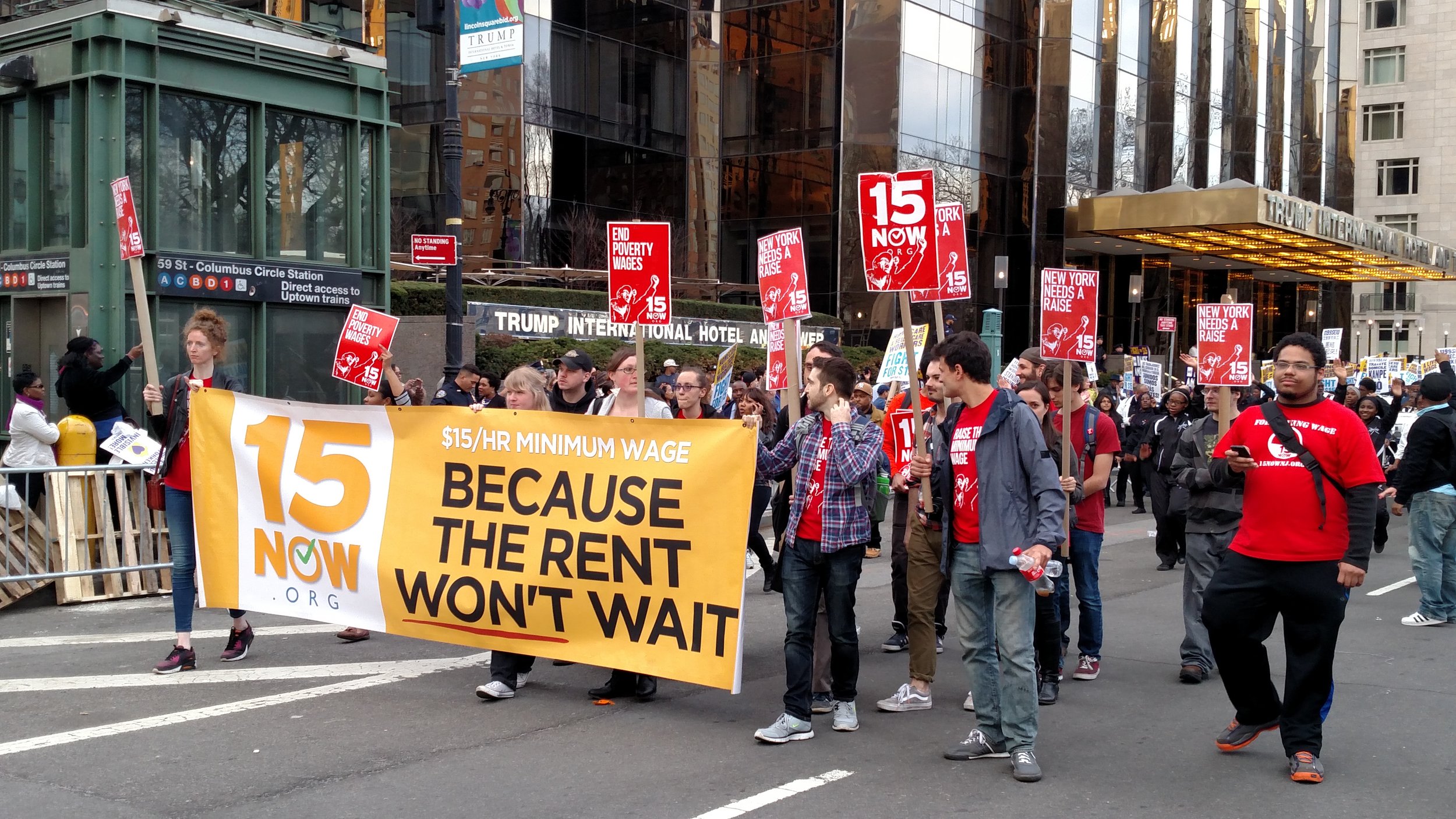 Protesters marching in New York City. Credit