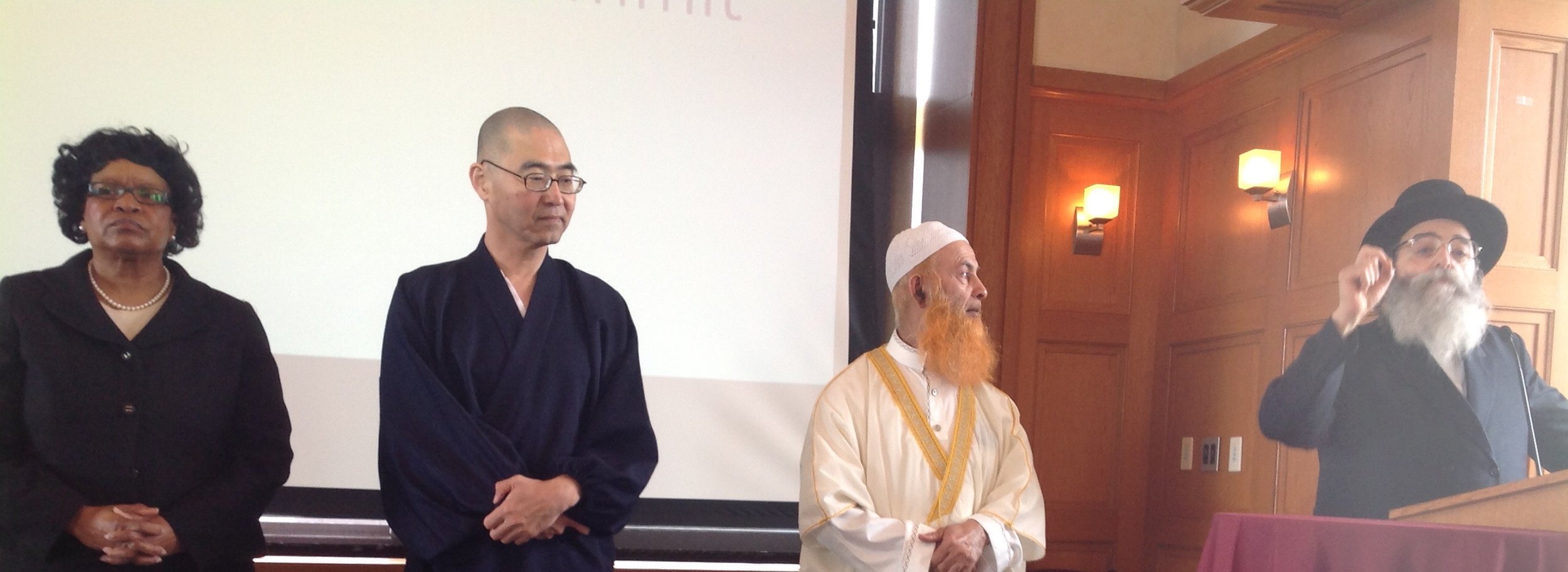 At the summit, Pastor Gwen Dingle from thePentecostal House of Prayer, Rev Dr. Kenjitsu Nakagaki from theNew York Buddhist Council, ImamAbu Sayeed Aminfrom the Woodhaven Jame Masjid and Rabbi David Niederman from theUnited Jewish Organizations of Williamsburg offered the Invocation.